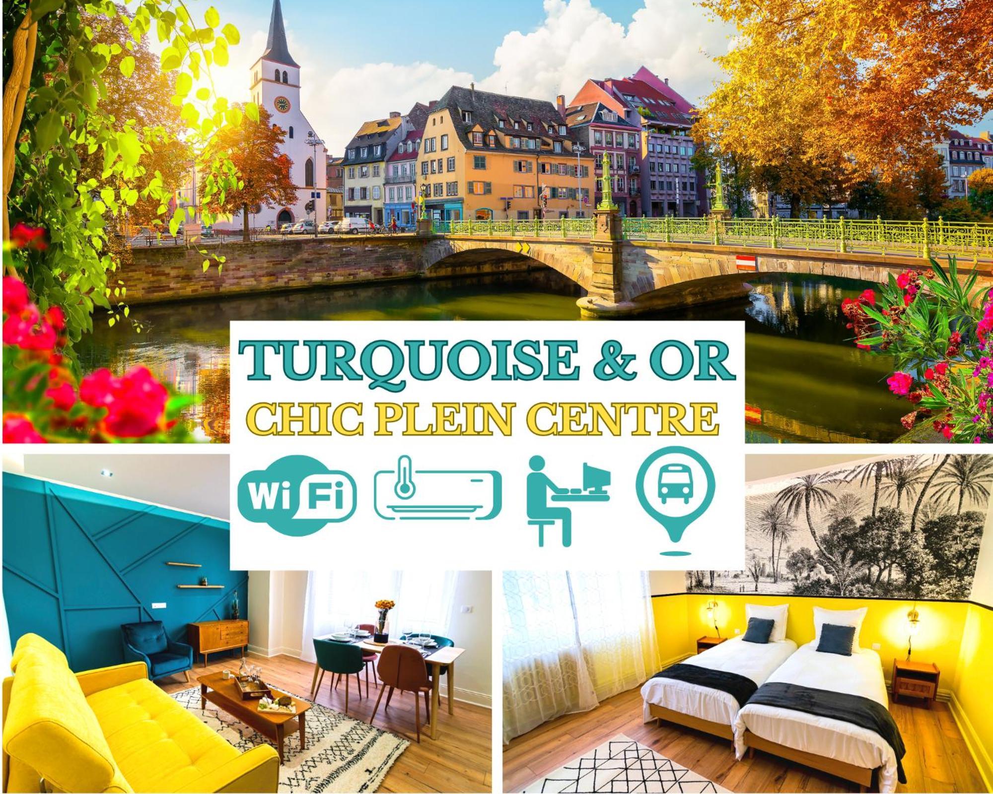 Bel Ami 01 - Turquoise & Or - Moderne Chic - Centre Ville - Acces Jardin - Clim - Wifi - Parking - Localisation Ideale Schiltigheim Exterior foto